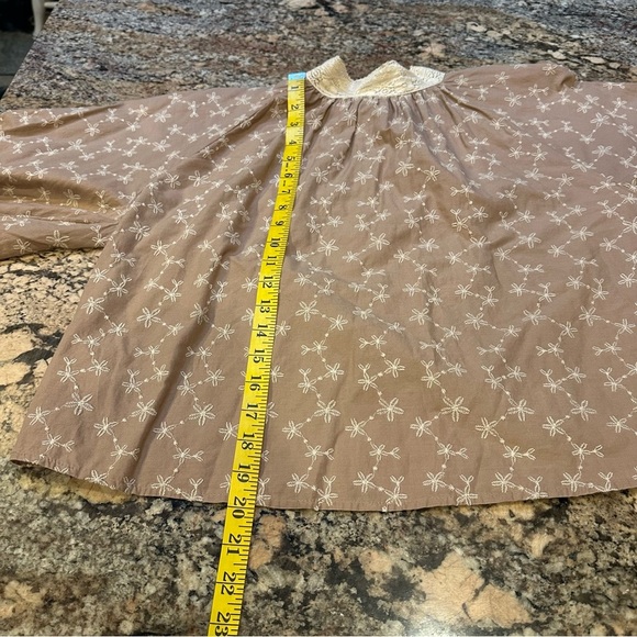 Zara Tan & Cream Embroidered Blouse - Picture 9 of 10